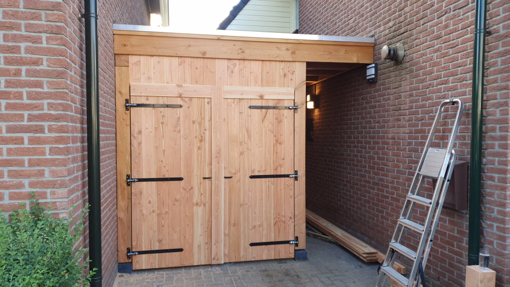 Houten overkapping Abma Zonwering